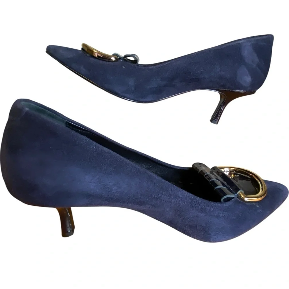 Napoleoni Vintage Suede Black Italian Pump Womens Size EU 39 or US 8.5